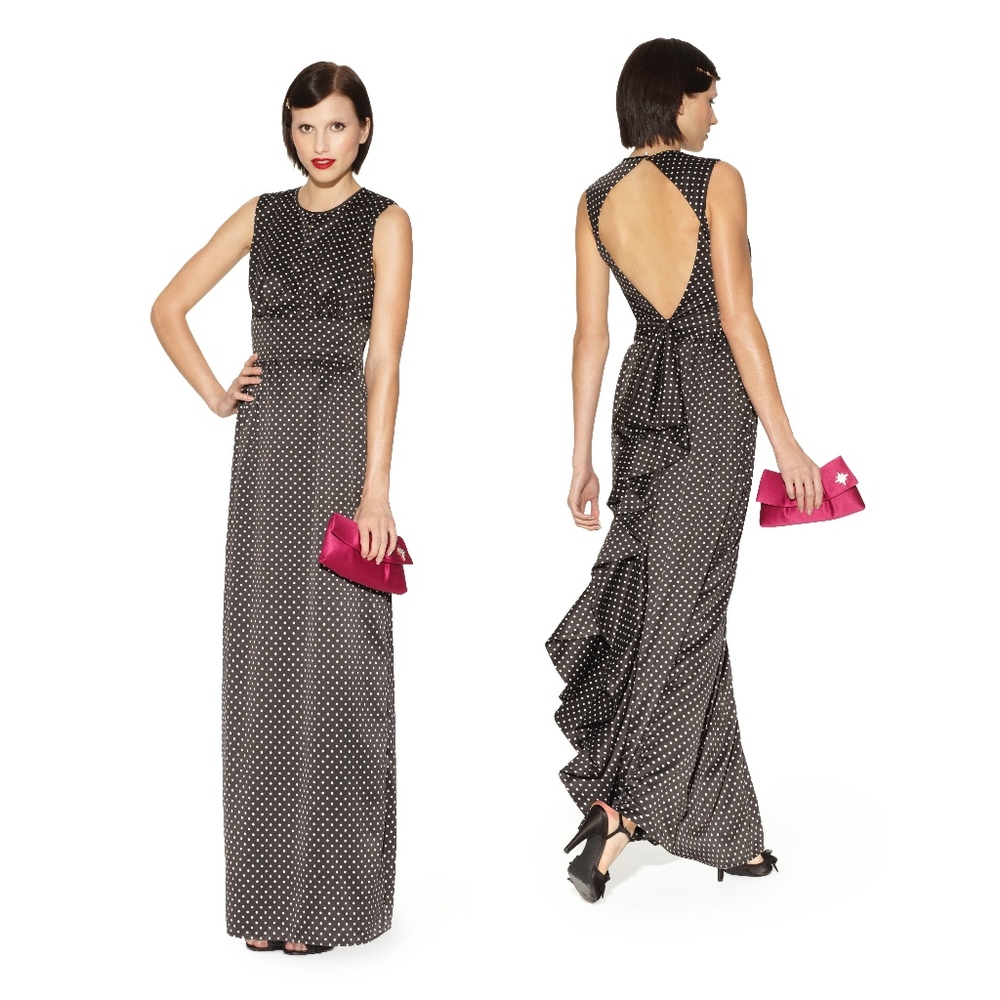 Kate Young Polka Dot Backless Gown Target Pinup Retro S/XS NWT